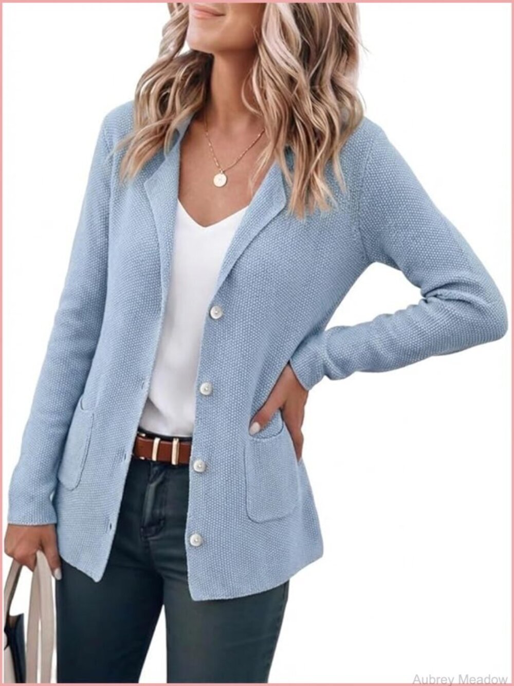 Knit Blazer Casual Lightweight Sweater Jacket Cardigan Spring Fall